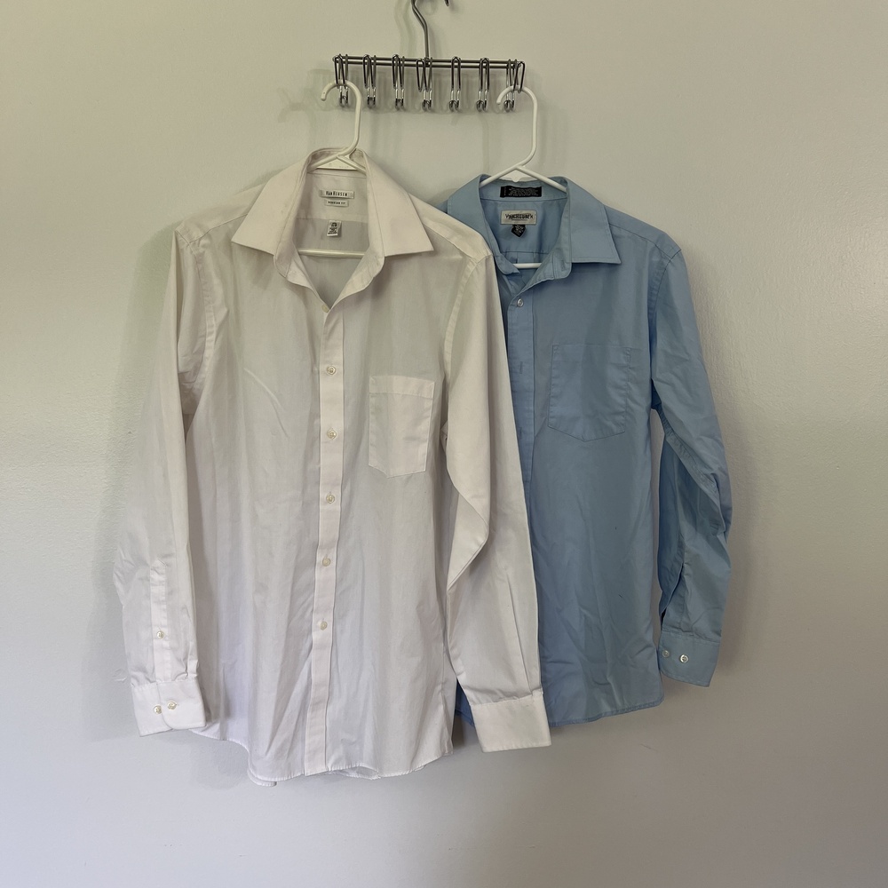 2 Van Heusen Long Sleeve Dress Shirt 15 1/2 Business Classic Professional - Picture 1 of 4